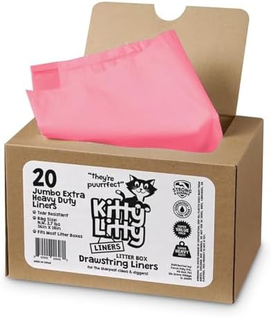 EZ Pick Up Dog & Cat Pet Waste Clean Up Bags Litter Liners (Pink, 36"x18")