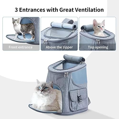 Cat Backpack Carrier- Small Dog Backpack Carrier Pet Carrier Backpack, Breathable and Cool Cat Travel Backpack, Suitable for Hiking, Traveling, Camping