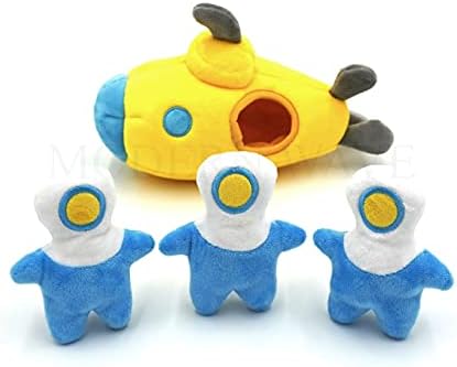MODERN WAVE - Interactive Squeaky Plush Hide and Seek Squirrel Type Puzzle Toy for Dogs, Medium Size (Submarine and Divers)