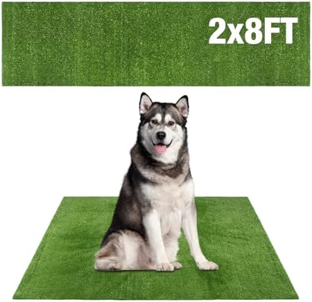 GLOBREEN Fake Grass Pee Pads for Dogs Potty - 2FTx8FT Reusable Turf Runner