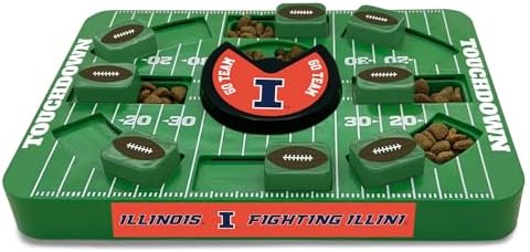 Pets First NCAA Illinois Large Puzzle Toy, Interactive Treat Dispenser, Slow Feeding Toy for Dogs, New Large Size