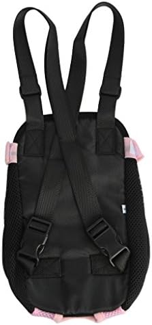 Pet Dog Puppy Cat Carrier Five Holes Backpack Double Shoulder Straps Mesh Front Chest Backpack Bag, L, Pink