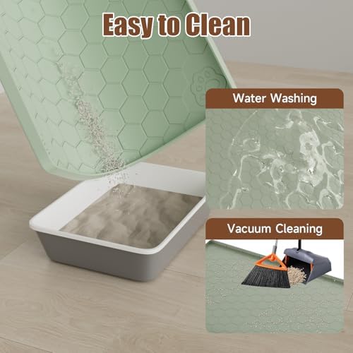 Cat Mat for Litter Box, 40" X 28" Large Silicone Cat Litter Trapping Mat