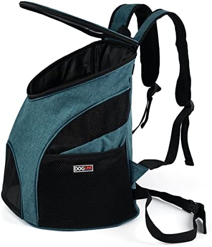 Dogline Front and Backpack for Dogs/Cats - Two Sizes - Airline Approved - Small, Teal