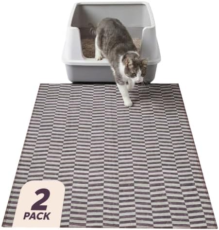 Lovewag Cat Litter Mat, Litter Box Mat, Mahogany Weave, 36x48, 2 Pack