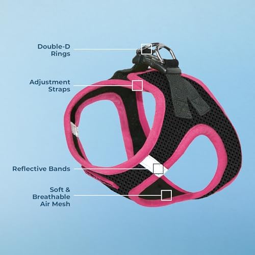 Voyager Step-in Air Dog Vest Harness - Black/Pink Trim, Small