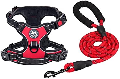 PoyPet Dog Harness and Leash Set, No Pull Vest with Front Clip and Handle