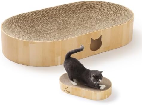 Necoichi Cat Scratcher Bowl Capsule for Indoor Cats - Cat Scratching Lounger with Reversible Usability and Extra Comfort for Lounge, Cardboard Bed Couch