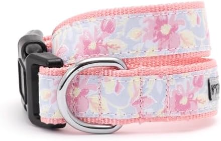 THE WORTHY DOG Summer Print, Adjustable Dog Collar,Medium Dogs, Floral
