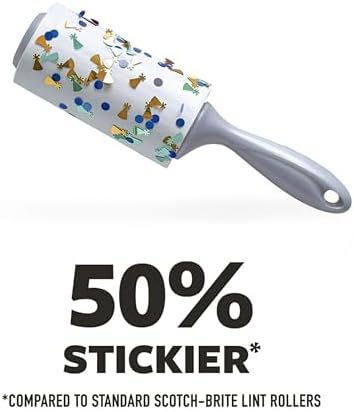 Scotch-Brite Extreme Clean Lint Roller, 50% Stickier, Heavy Duty Pet Hair and Debris Remover, 4 in x 54.9 ft Each, 4 Pack, 400 Easy Tear Sheets Total