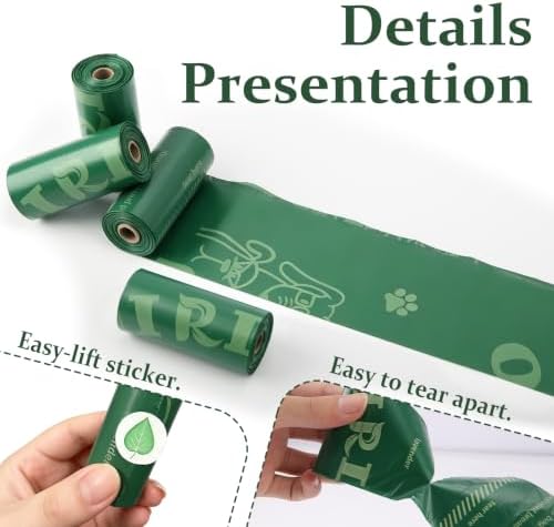 24 Rolls 360 Dog Poop Bags, Thick Dog Poo Bags for Walks (Green)