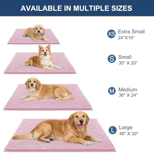 OLANLY Dog Door Mat for Muddy Paws 59x35, Extra Absorbent Chenille Mud Mat
