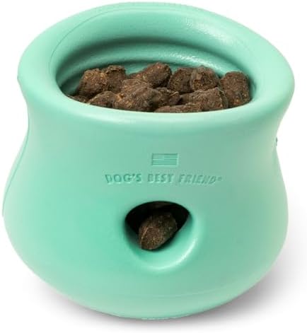 WEST PAW Zogoflex Limited Edition Toppl Treat Dispensing Dog Toy Puzzle – Interactive Chew Toys for Dogs – Dog Toy for Moderate Chewers, Fetch, Catch – Holds Kibble, Treats, Small 3", Mint