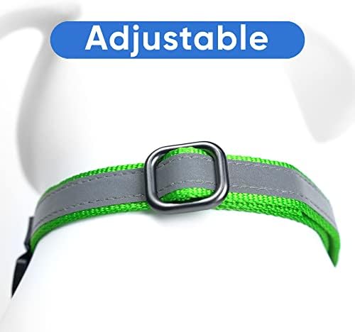 Pawtitas Green Reflective Martingale Dog Collar, Medium