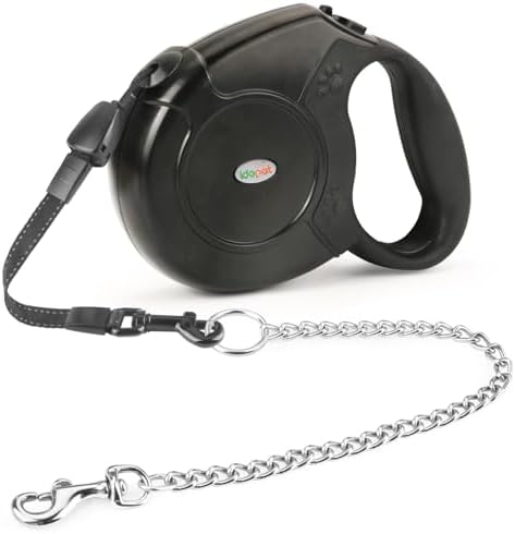 Idepet Heavy Duty Retractable Dog Leash Steel Chain 16ft Pet Leashes