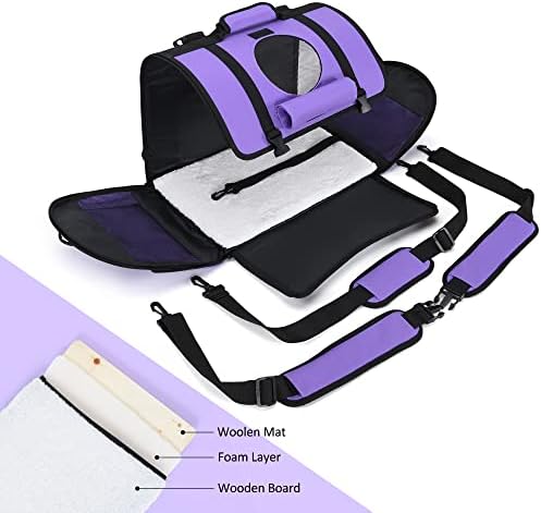 Mile High Life | Outdoor Travel Pet Carrier | Hiking Outdoor Dog Carrier Backpack | Collapsible Dog Carrier for Small Medium Dogs | Cat Crates w Breathable Mesh with Soft-Sided (Purple)