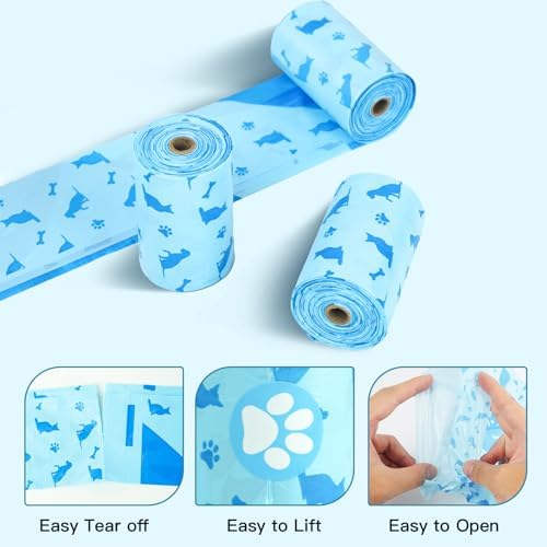 Joyeux 240 Count Ocean Scent Dog Poop Bags Rolls,with Dispenser
