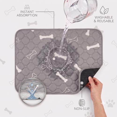 Washable & Reusable Pee Pads for Dogs (Blue Grey,24x36,2 Packs)