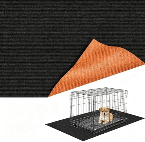 Mat for Under Dog Crate Washable Dog Crate Mat Pet Mats for Floor Waterproof Dog Mat Non-Slip Pads for Kennel Training Protect Floors (47" x 24" x 0.22")