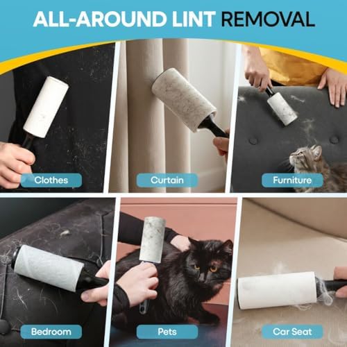 Dog Hair Lint Roller for Pet Fur Removal from Dogs Reusable Grooming Roller Removes Loose Hair Without Mess from Couch Clothes Furniture Easy to Use Pet Hair Remover 6 Pack