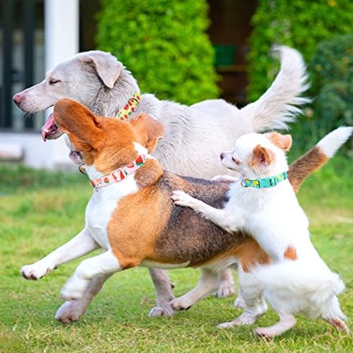 azuza 3 Pack Dog Collars, Soft Nylon Dog Collars for Large Dogs, Fruit, L