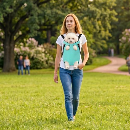 FEimaX Dog Carrier Backpack Pet Legs Out Front Cat Travel Bag, Adjustable Puppy Backpacks Carriers Hands-Free for Small Medium Dogs Cats Hiking Traveling Camping Daily Walking