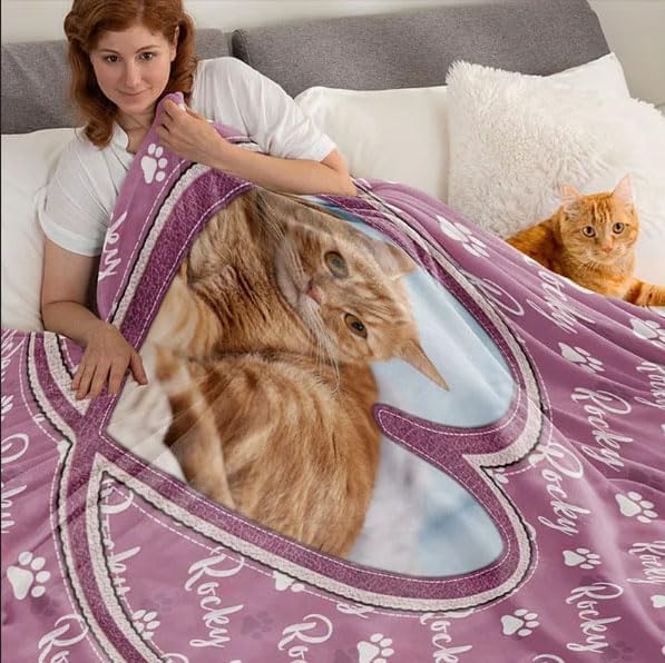 Pamaheart Custom Dog Face Blankets, Personalized Pet Photo Blanket, Fleece Dog Blankets, Customized Photo Throws, Dogs Dad Gifts, Pet Lover Gifts, Memorial Gift /37