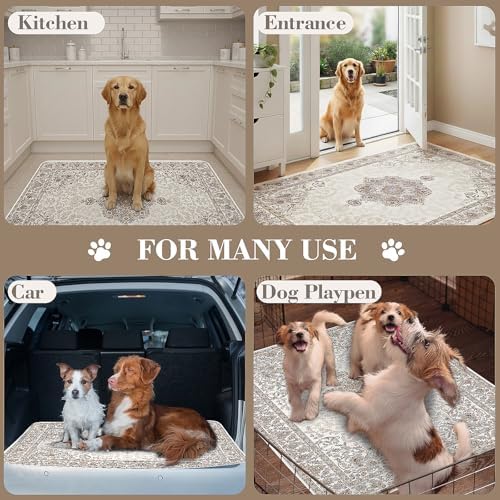 Thicken Washable Pee Pads for Dogs, 2 Pack Super Absorbent Dog Mats,36"x48"