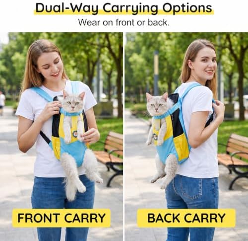 Front Pet Carrier Backpack, Breathable Leg-Out Pet Chest Carrier, Red, XL
