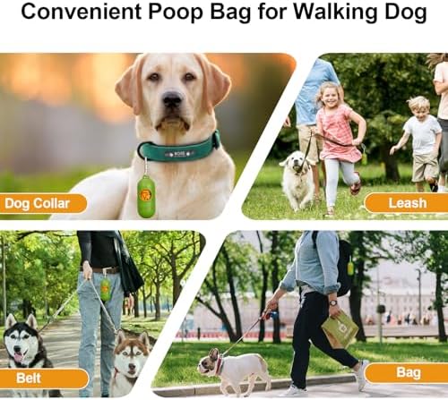 Dog Poop Bags Rolls With Dispenser, Strong and Leak-proof Waste Bags for Pets, Floral Scented, 420 Count (28 Packs of 15), 13 Inch x 9 Inch (Orange)