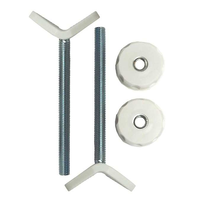 Extra Long M10 (10mm) Stair Banister Adapter Y-Spindle Rods 2 Pack for Pressure Mounted Baby and Pet Safety Gates (10mm, White)