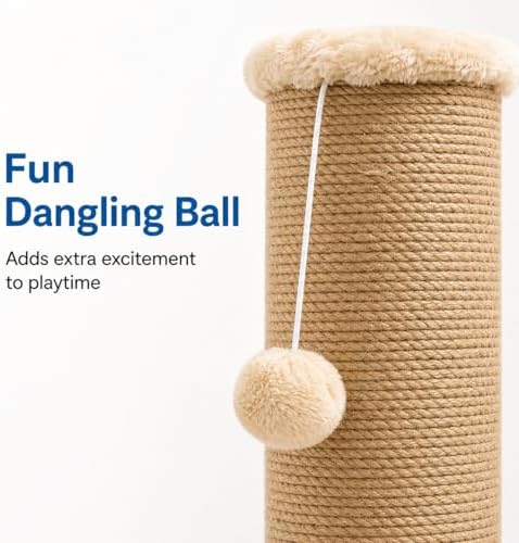 Cat Scratching Post with 5.5 Inch Diameter Sisal Post, 32 Inch, Yellow