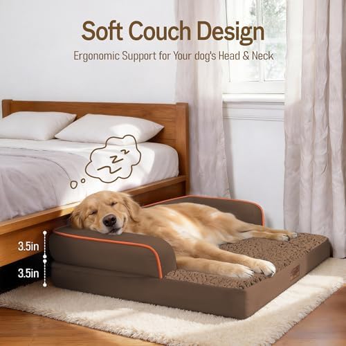 Comfort Expression Waterproof XXL Dog Bed with Bolster for Extra Large Dogs