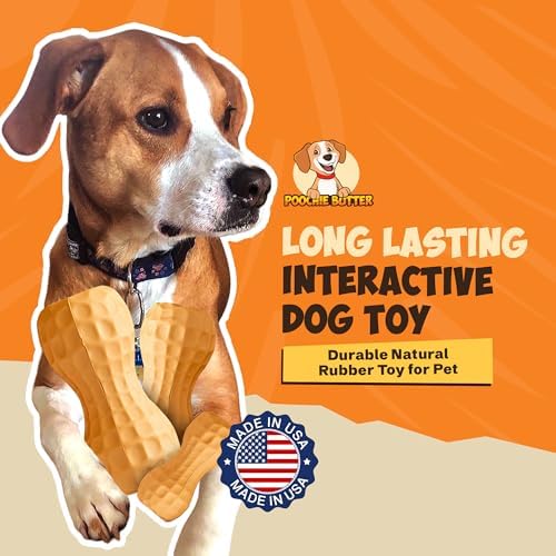 Poochie Butter Natural Peanut Butter Dog Treat Toy - Fillable Chew for Dogs