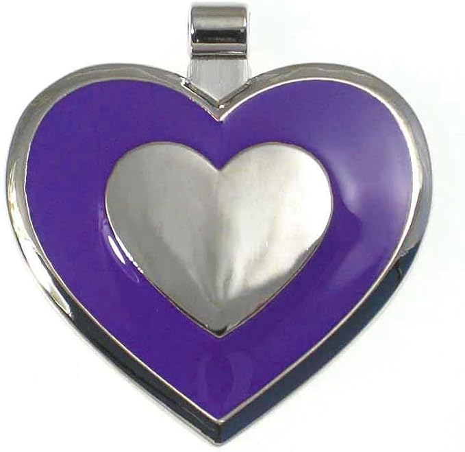 LuckyPet Heart Shaped Jewelry Tag - Dog & Cat Identification Tag - Easy to Read Laser Engraving on The Back Side - Size: Small, Color: Purple