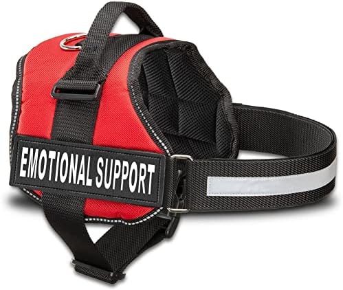 Industrial Puppy Emotional Support Vest Harness, XXS 13.5-17 in, Bright Red