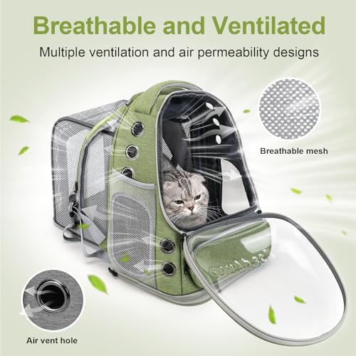 Cawypety Expandable Cat Backpack Large Space Cat Bubble Backpack Carrier