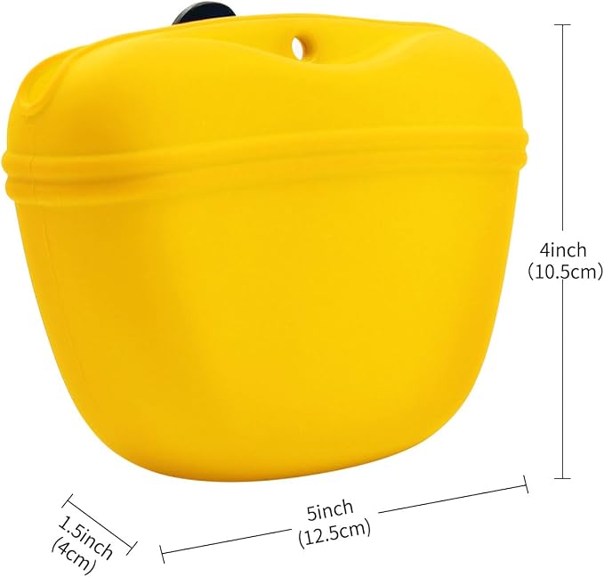 AUDWUD Silicone Dog Treat Pouch with Clicker Magnetic Closure Secure Clip | Upgraded clip keeps your treat pouch secure during training.Magnetic closure allows fast one hand access.Includes dog click
