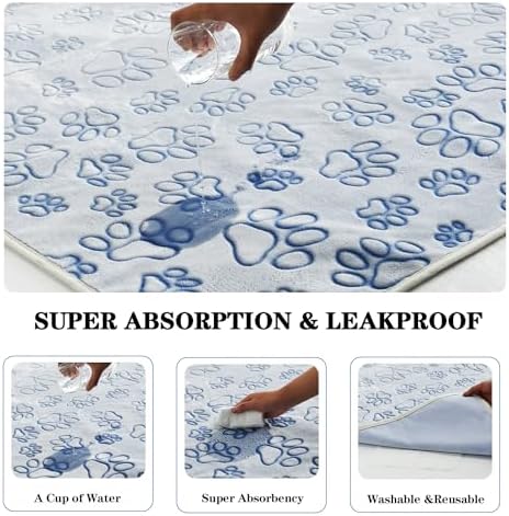 Qeils Reusable Puppy Pads, Washable Pee Pads, Leakproof 28"x 42" 2 Pack
