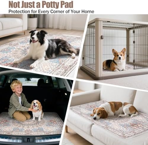 Washable Pee Pads for Dogs, 2 Pack Reusable Puppy Training Pads 32"x48" Super Absorbent Dog Pee Pad Waterproof Dog Training Pads, Non-Slip Potty Pads, Whelping Pads