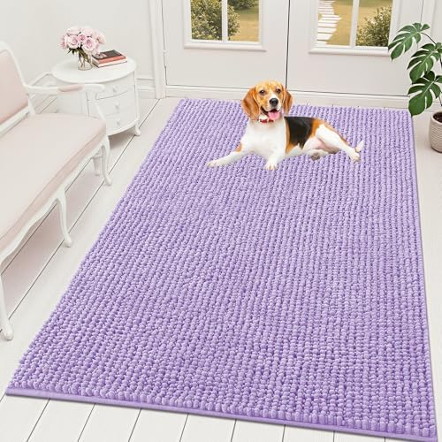 OLANLY Dog Door Mat for Muddy Paws 70x46, Extra Absorbent Chenille Mud Mat
