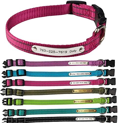 SINYUDUN Personalized Reflective Dog Collars with Customized ID Tags