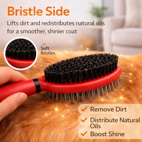 Warren London 2-in-1 Pin & Bristle Slicker Brush for Dogs & Cats