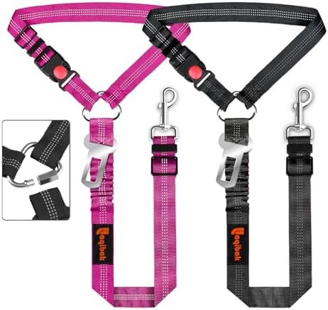 Laqibak Removable Dog Seat Belt Harness for Car, 3 in 1 Pet Seatbelt Leash