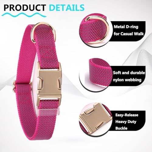 Reflective Dog Collar with Metal Buckle for Dogs Night Walking