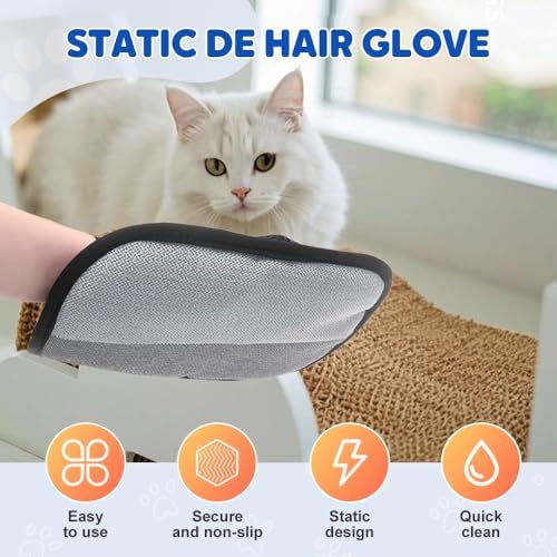 AIIONP Pet Hair Remover Electrostatic Gloves, Pet Hair Remover Gloves, Dogs Cats Hair Removal Tool
