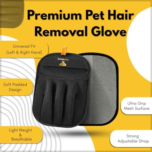 Pet Hair Removal Glove – Reusable Pet Hair Remover for Couch, Clothes, Car & Laundry | Works on Dogs & Cats | Multi-Surface Pet Hair Removal Tool