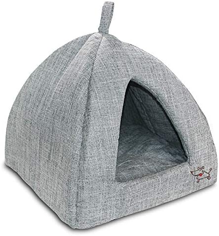 Best Pet SuppliesPet Tent-Soft Bed for Dog & Cat by Best Pet Supplies, Inc., Inc. - Gray Linen, 16" x H: 14", 16" x 16" x H:14" (TT608-M)