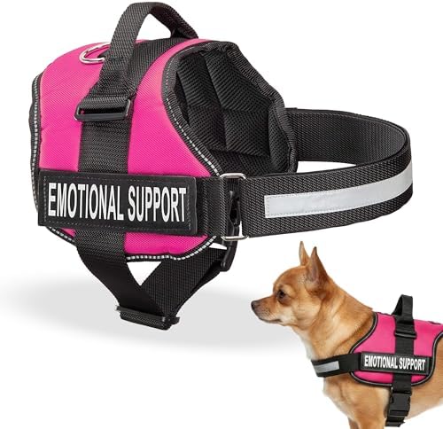 Industrial Puppy Emotional Support Vest Harness, XS 16.5-21.5 in, Pink