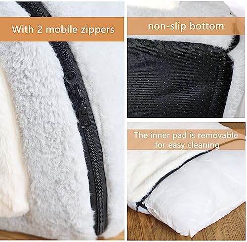 Cat Bed for Indoor Cats，Foldable cat cave，Anti-Slip & Water-Resistant Bottom，cat Houses for Indoor Cats or Small Dogs, Kitten Tent, Rabbit Double Hole Bed:(27.5"×15.3"×15"